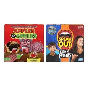Apples To Apples & Speak Out Kids vs Parents Family Board Game Night Combo Pack